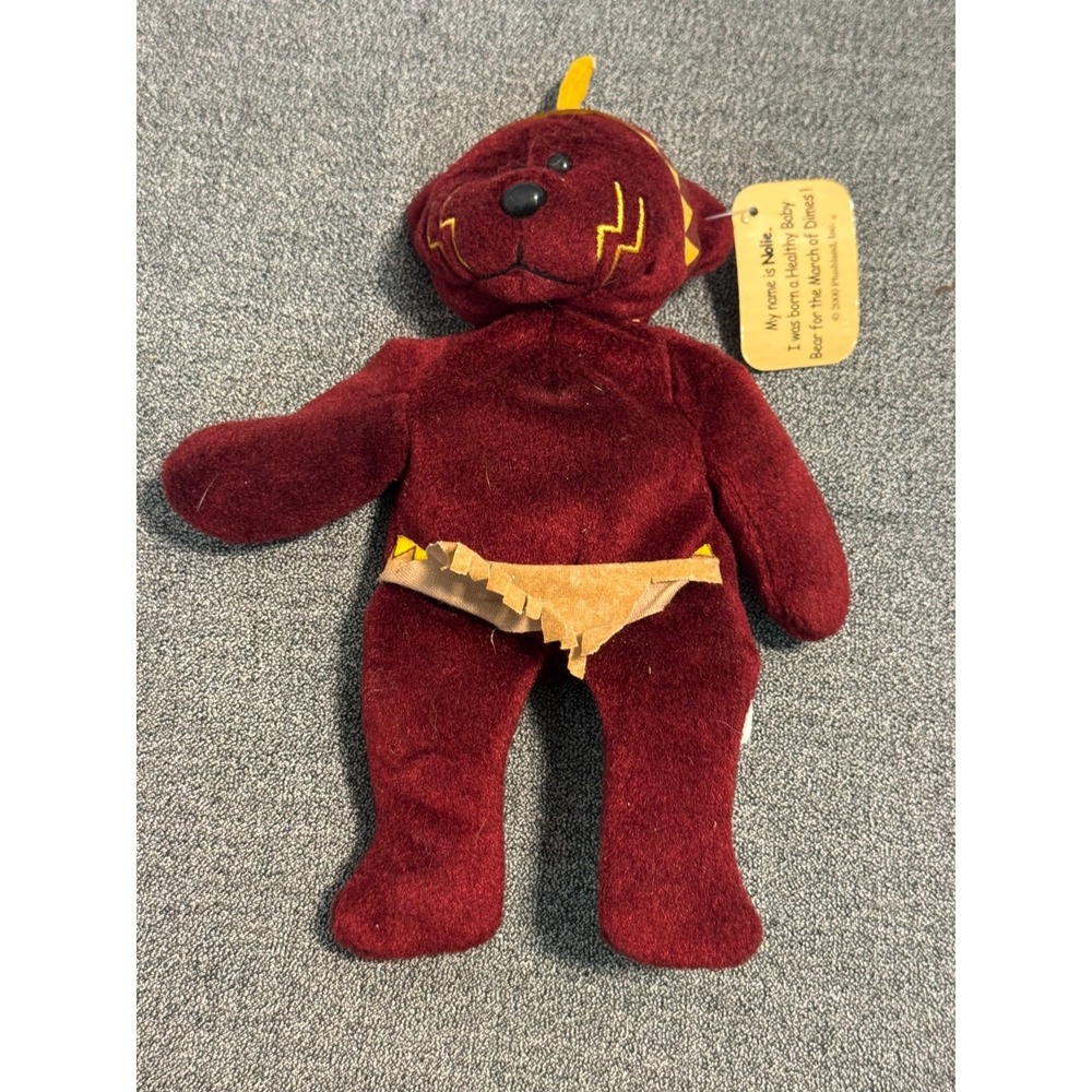 Plushland March Of Dimes Nolie Teddy Bear Maroon Stuffed Animal Plush Toy 8"